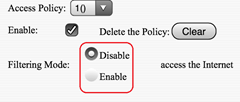 Access policy settings